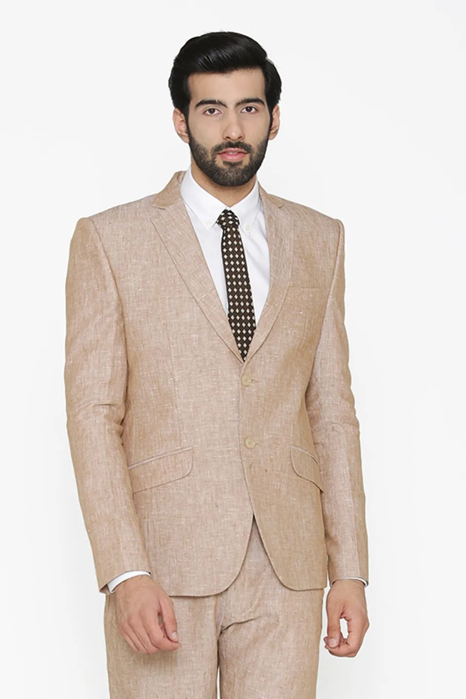 100% Pure Linen by Linen Club Cream Blazer