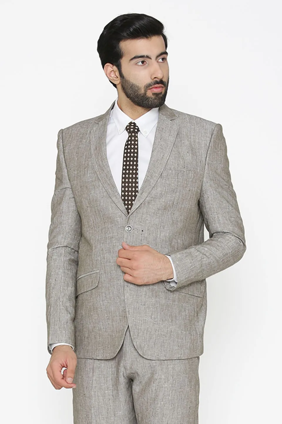 100% Pure Linen by Linen Club Silver Blazer