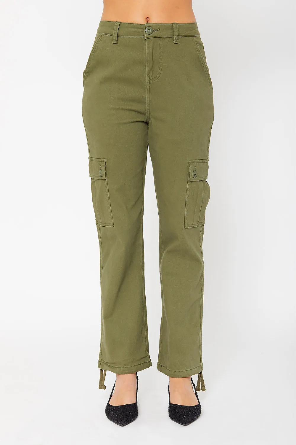 High-rise cargo utility pants