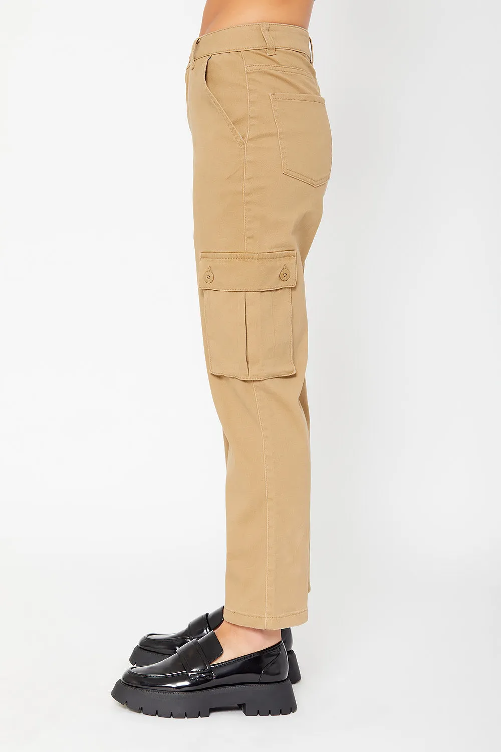 High-rise cargo utility pants