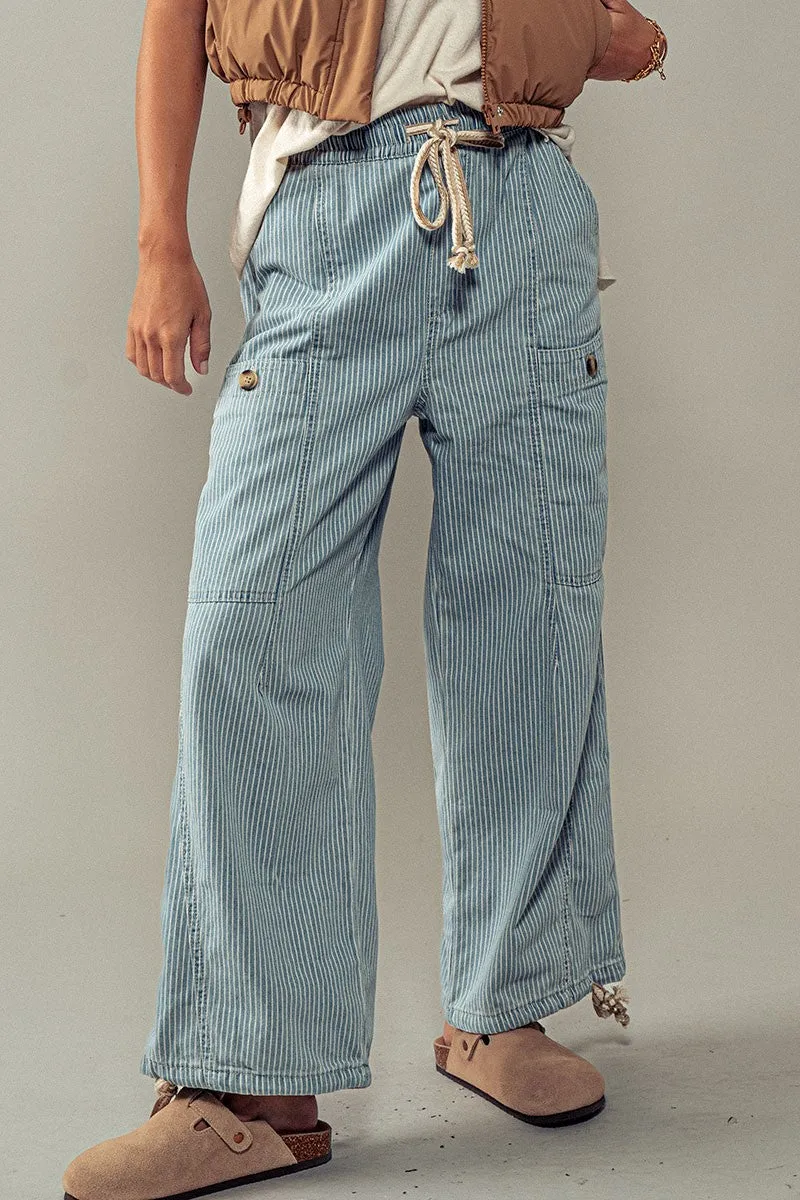 Kat Cargo Utility Pats with Drawstring Waist and Adjustable Hem