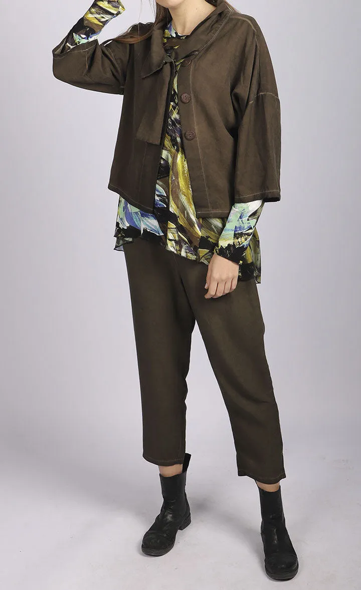 Luukaa Dyed Tencel Khaki Pant