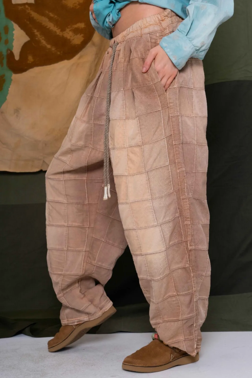 P43 Kyoto Patchwork Twill Sunfaded Khaki