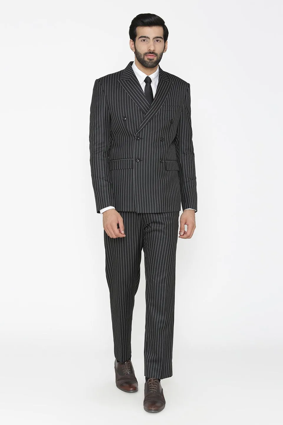 Polyester Cotton Black Suit