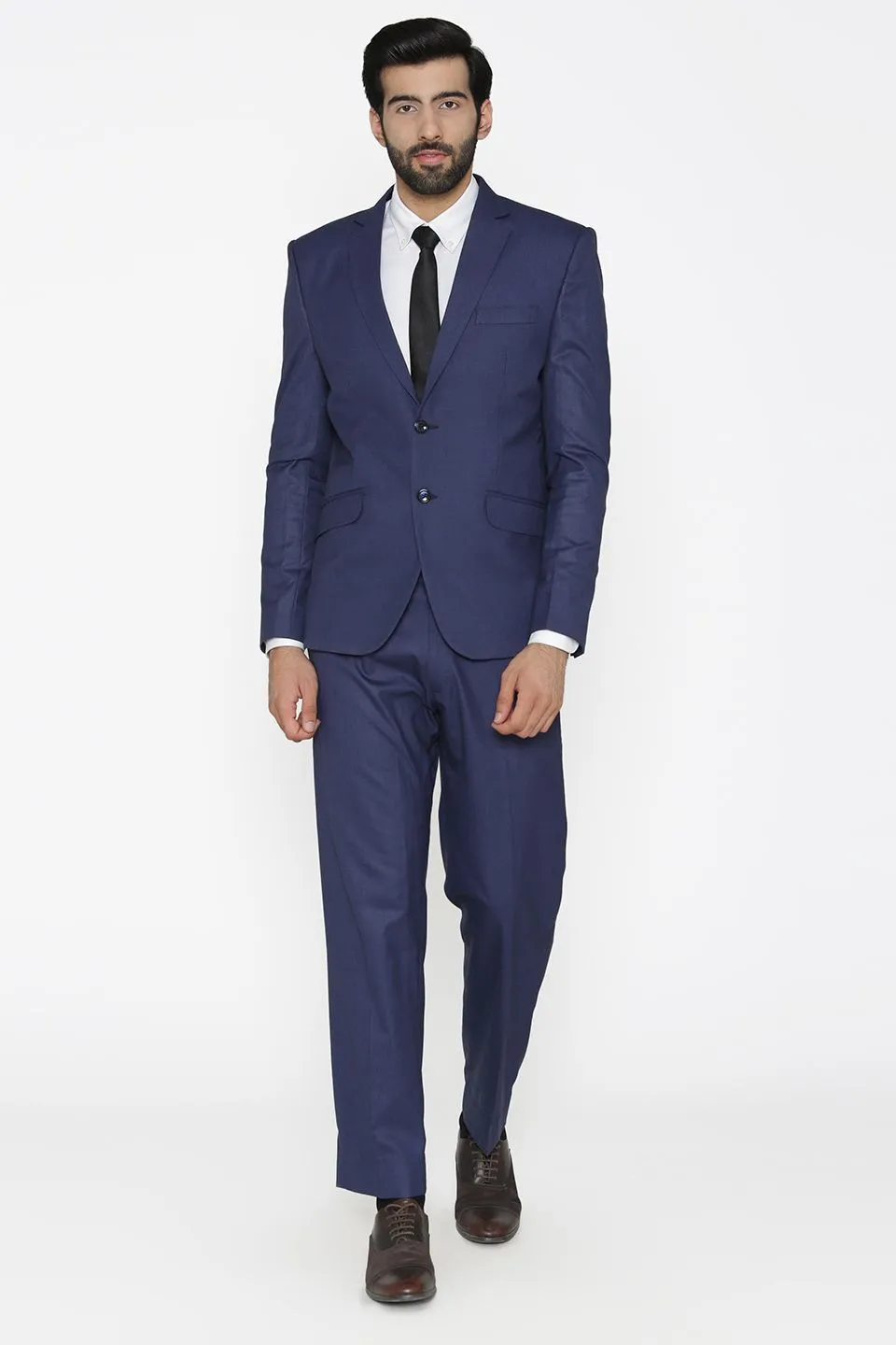 Polyester Cotton Blue Suit