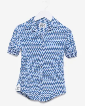 Tailored - Blue Geometric Print