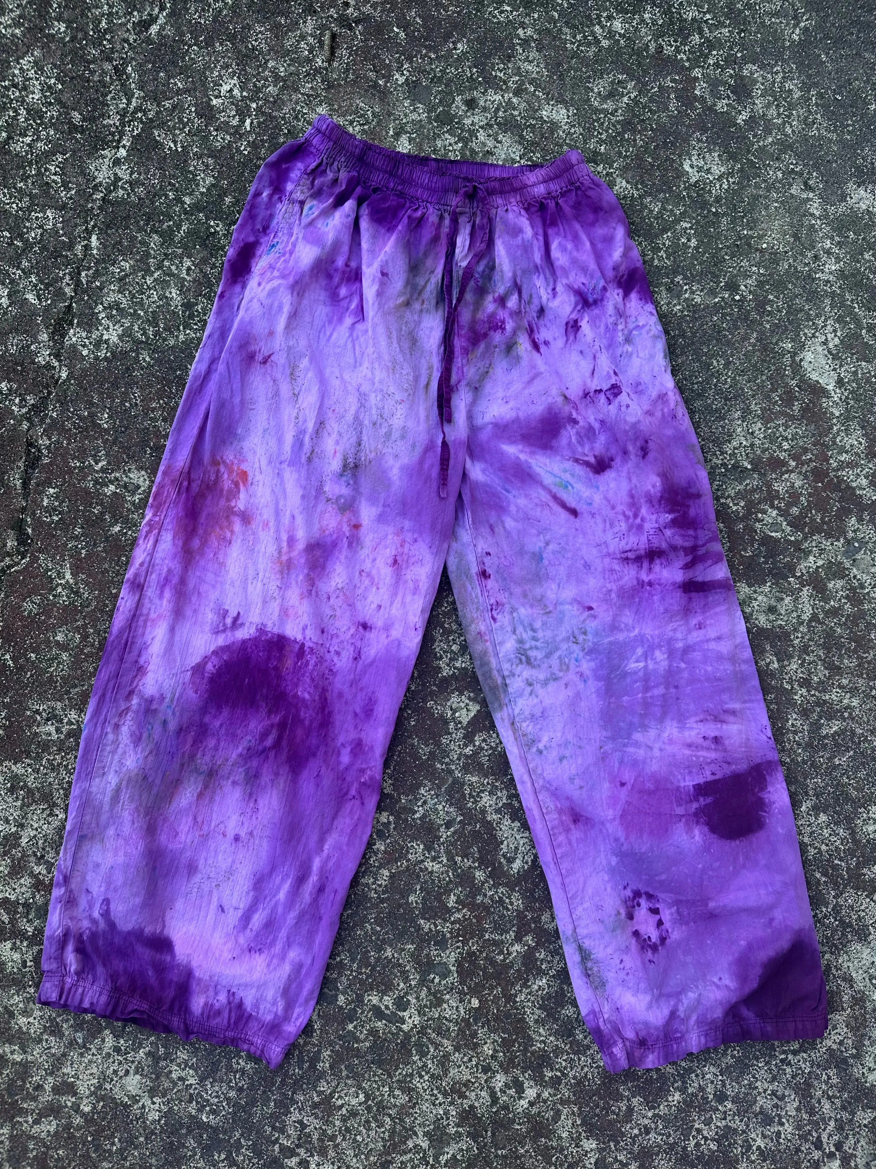 Tie Waist Wide Straight Leg Cotton Pants