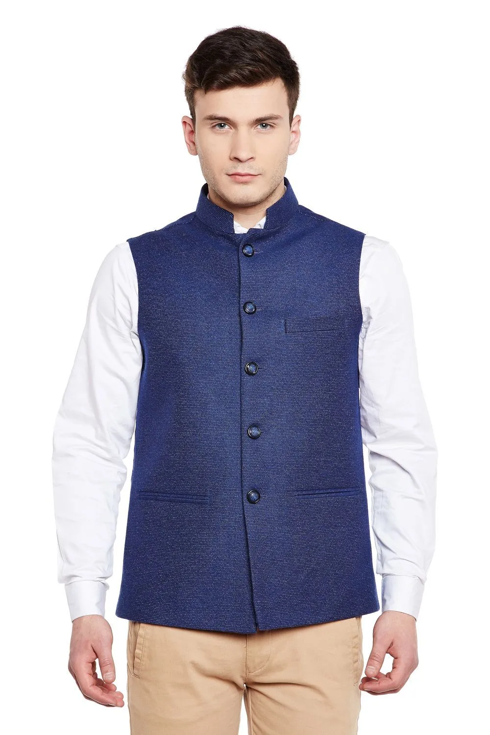 Tweed Blue Modi Nehru Jacket