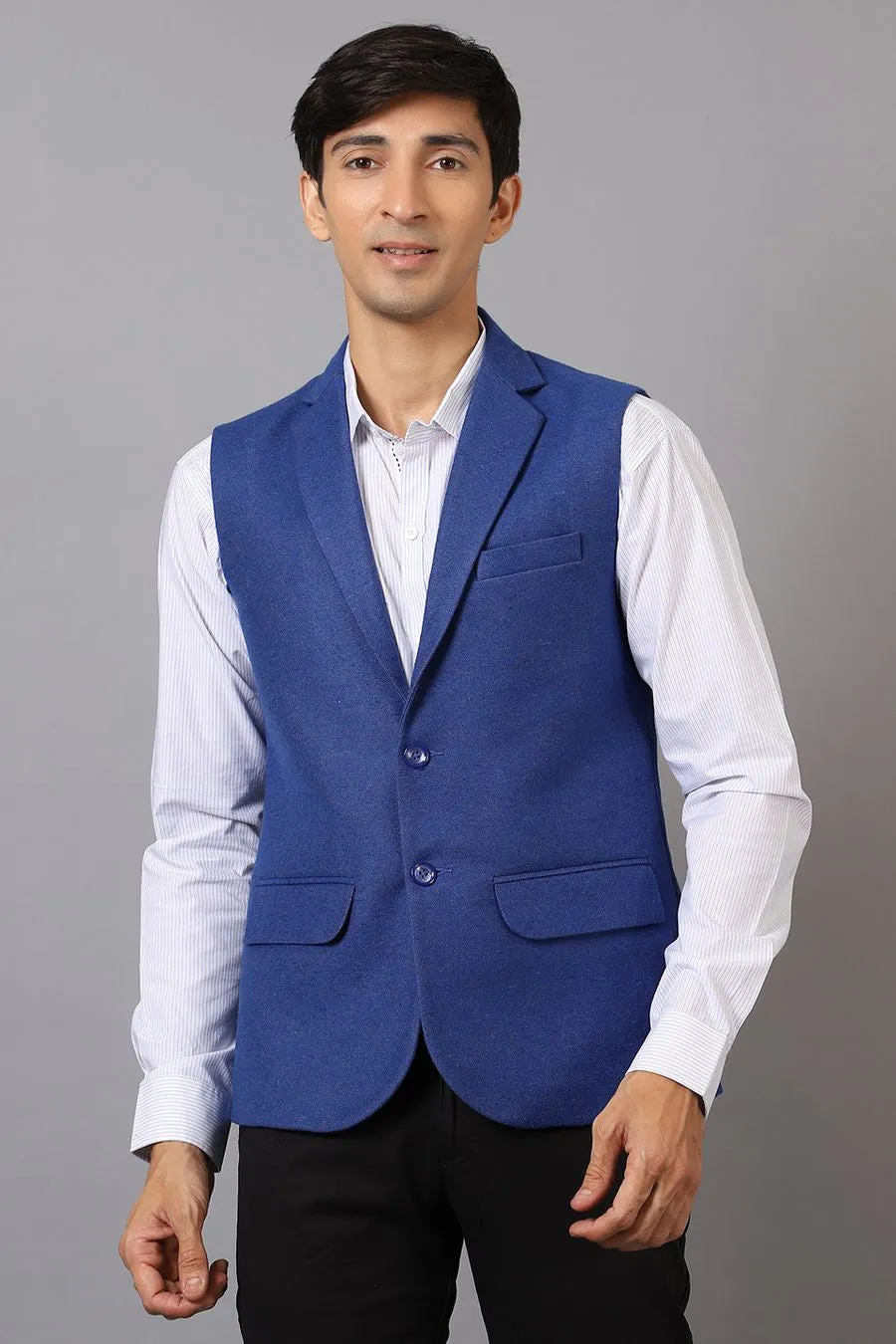 Tweed Blue Modi Nehru Jacket