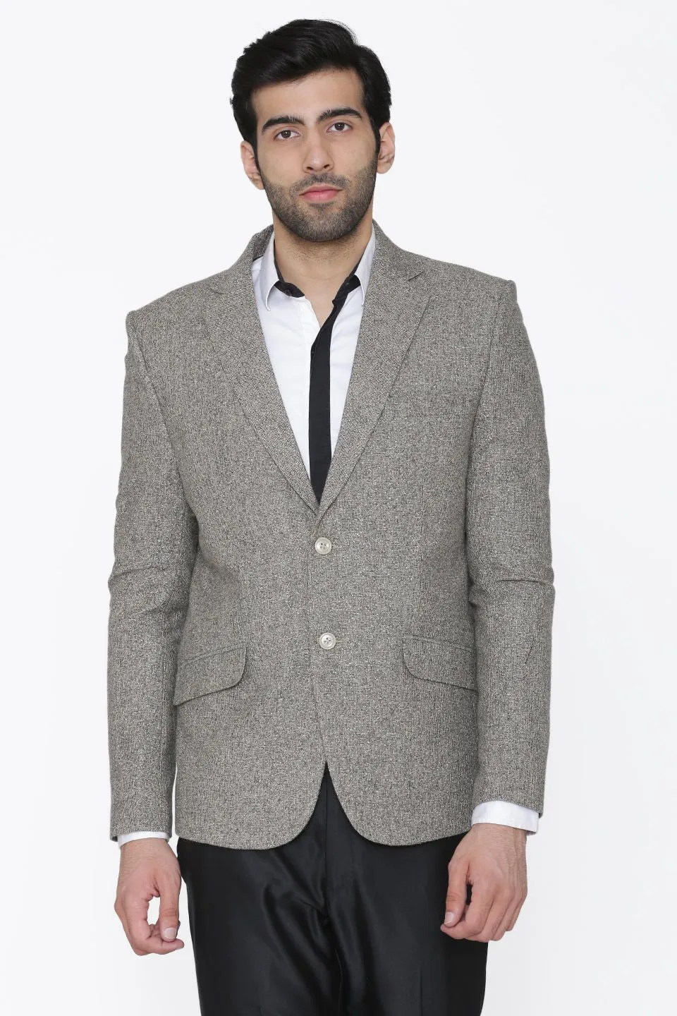 Tweed Wool Grey Blazer